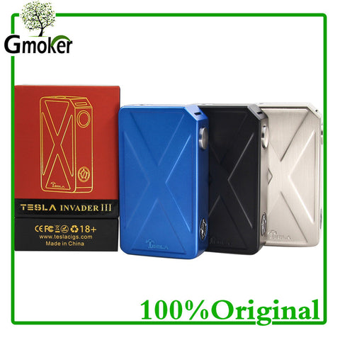 Original Tesla Invader 3  III 240W Box Mod Invader 3 Vaporizer Mod for 510 Thread Electronic cigarette vape
