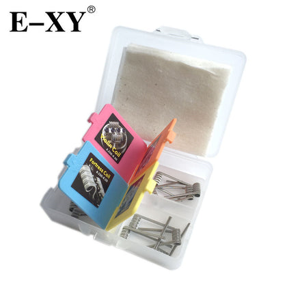 E-XY Electronic Cigarette 4 IN 1 Wire Prebuilt Coils Box kits Fortress Violin Centipede Crack Coil For Vape RDA RTA Atomizer