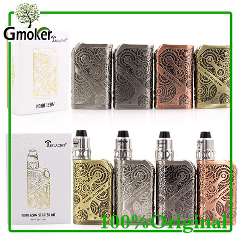 100% Original Tesla Nano Kit 3.5ml ARROW RDTA Tank Teslacigs Nano 120W Box Mod Steampunk style VW/TC/TCR mode for vape