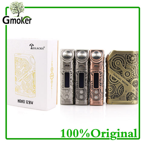 100% Original Tesla Nano 120w Teslacigs Nano 120W Box Mod Steampunk st esigaralab 100% Original Tesla Nano 120w Teslacigs Nano 120W Box Mod Steampunk st esigaralab
