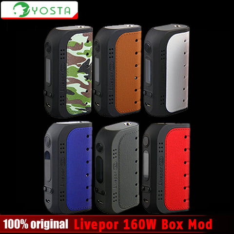 Original Yosta Livepor 160W electronic cigarette Box Mod No18650 battery 160W Max Power VW/TC Livepor box vape mod PTC function