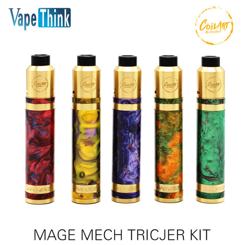 20pcs/lpt wholesales Original CoilArt Mage Mech Tricker Kit Airflow Tank 18650 Mechanical Mod 24K Gold Plated Deck Coil Art Kit